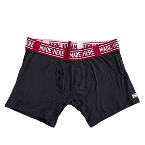 MADE HERE Men’s All American Boxer Brief Black/Red